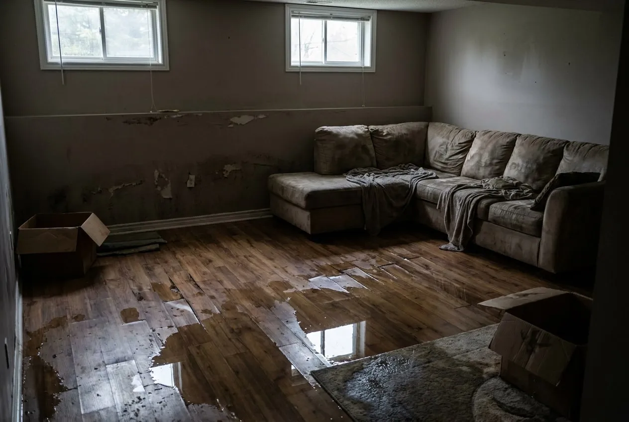 Before: Basement flood