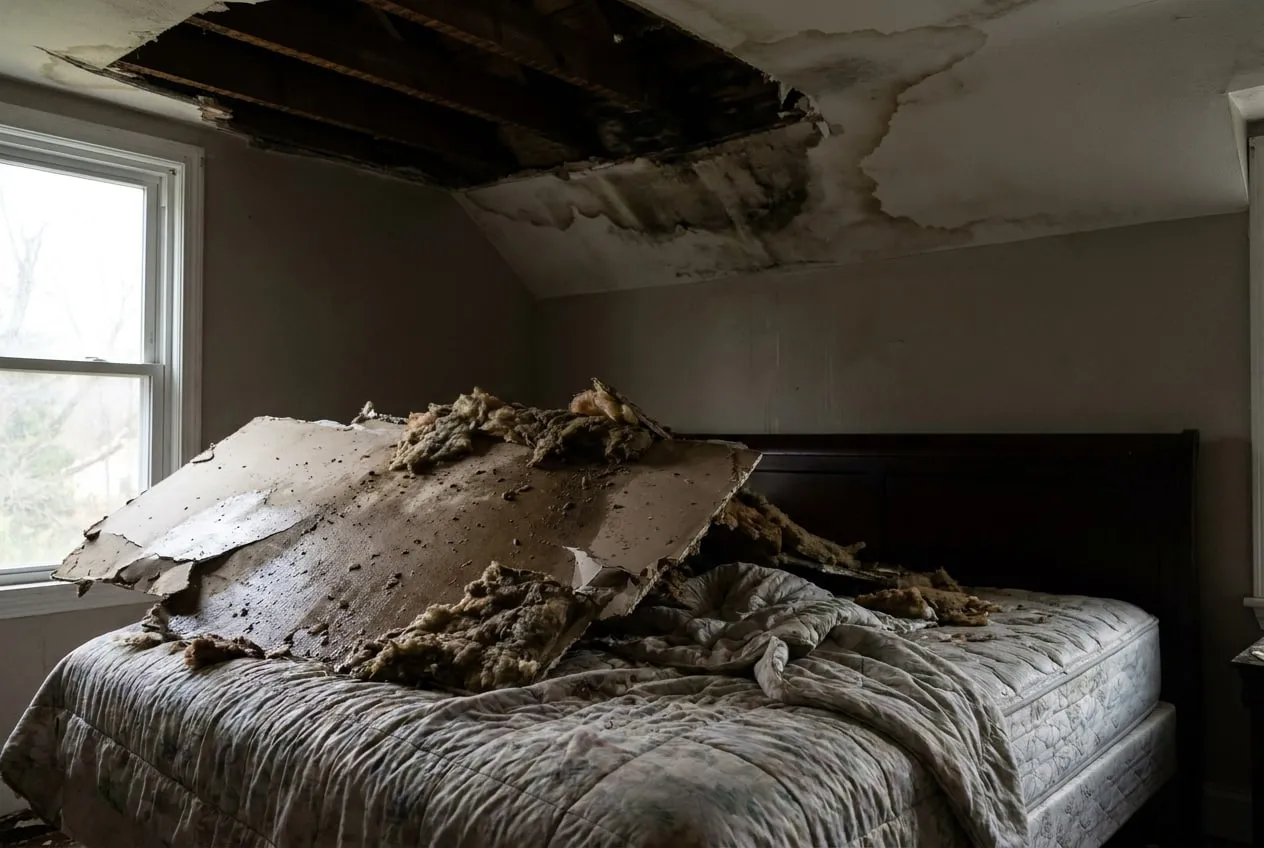 Before: Ceiling collapse
