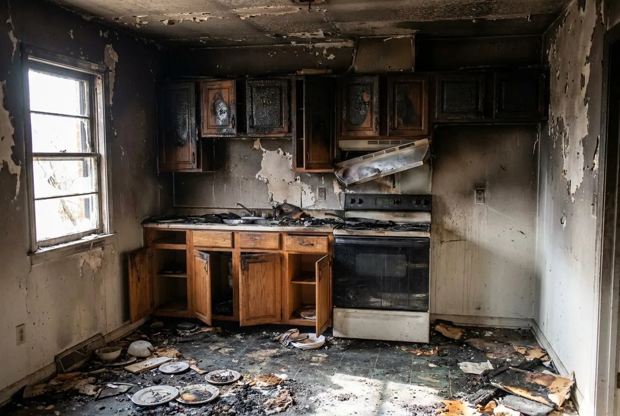 Before: Kitchen fire rebuild