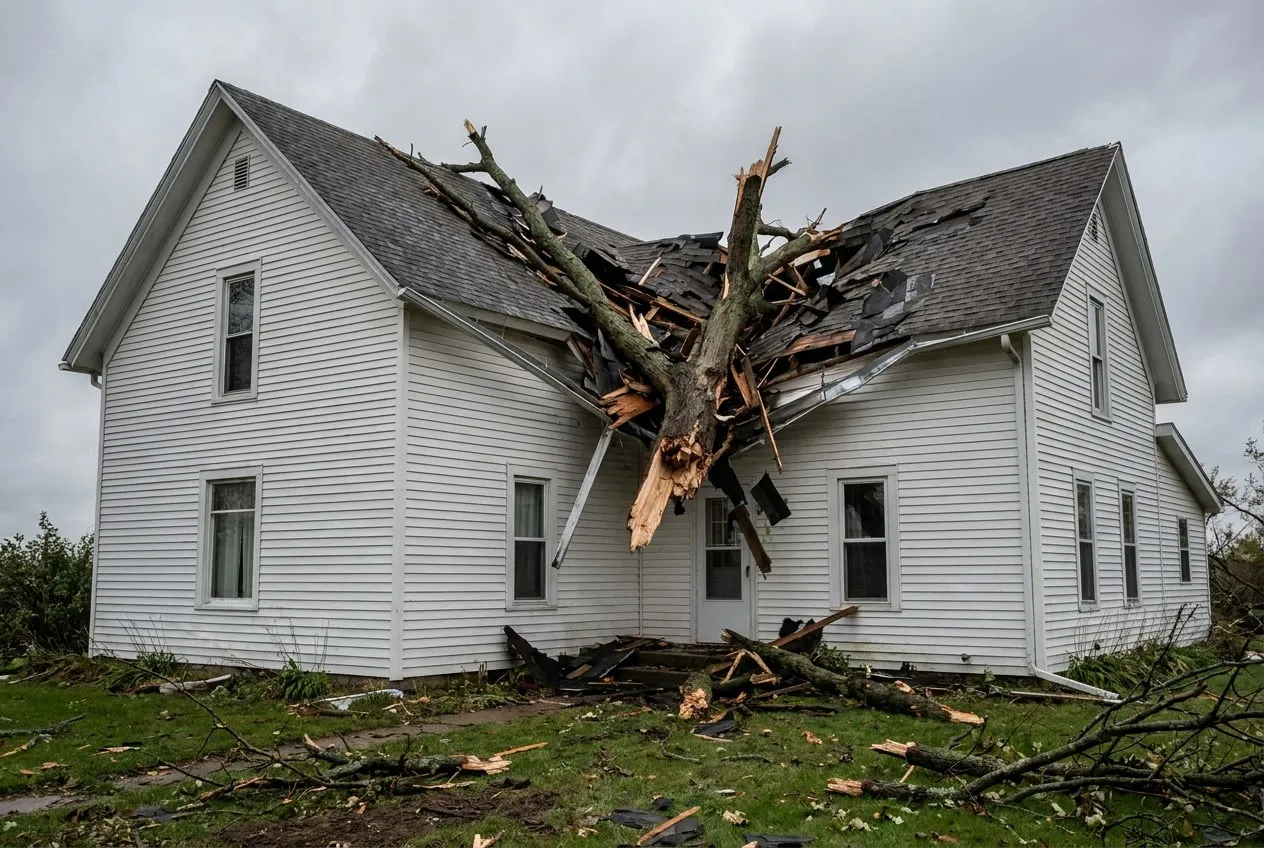 Before: Tree through the roof